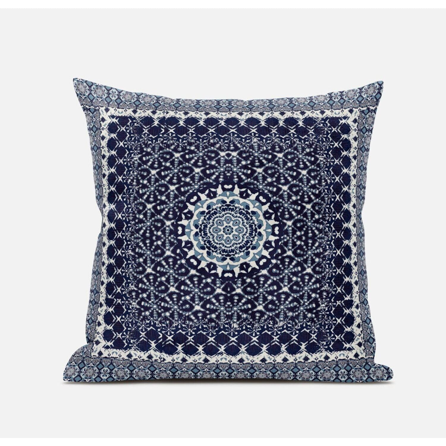 Amrita Sen Holy Tie Die Flower Throw Pillow with Removable Cover in Sea Green Red 20x20