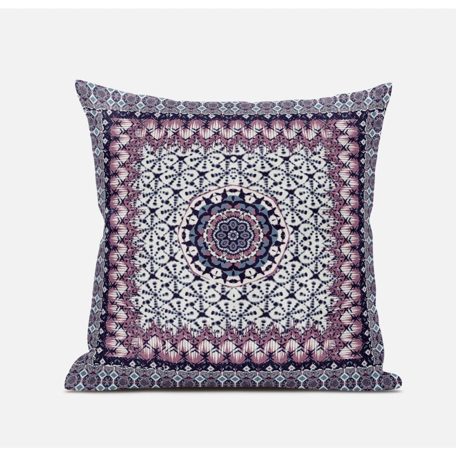 Amrita Sen Holy Tie Die Flower Throw Pillow with Removable Cover in Gray Orange 20x20