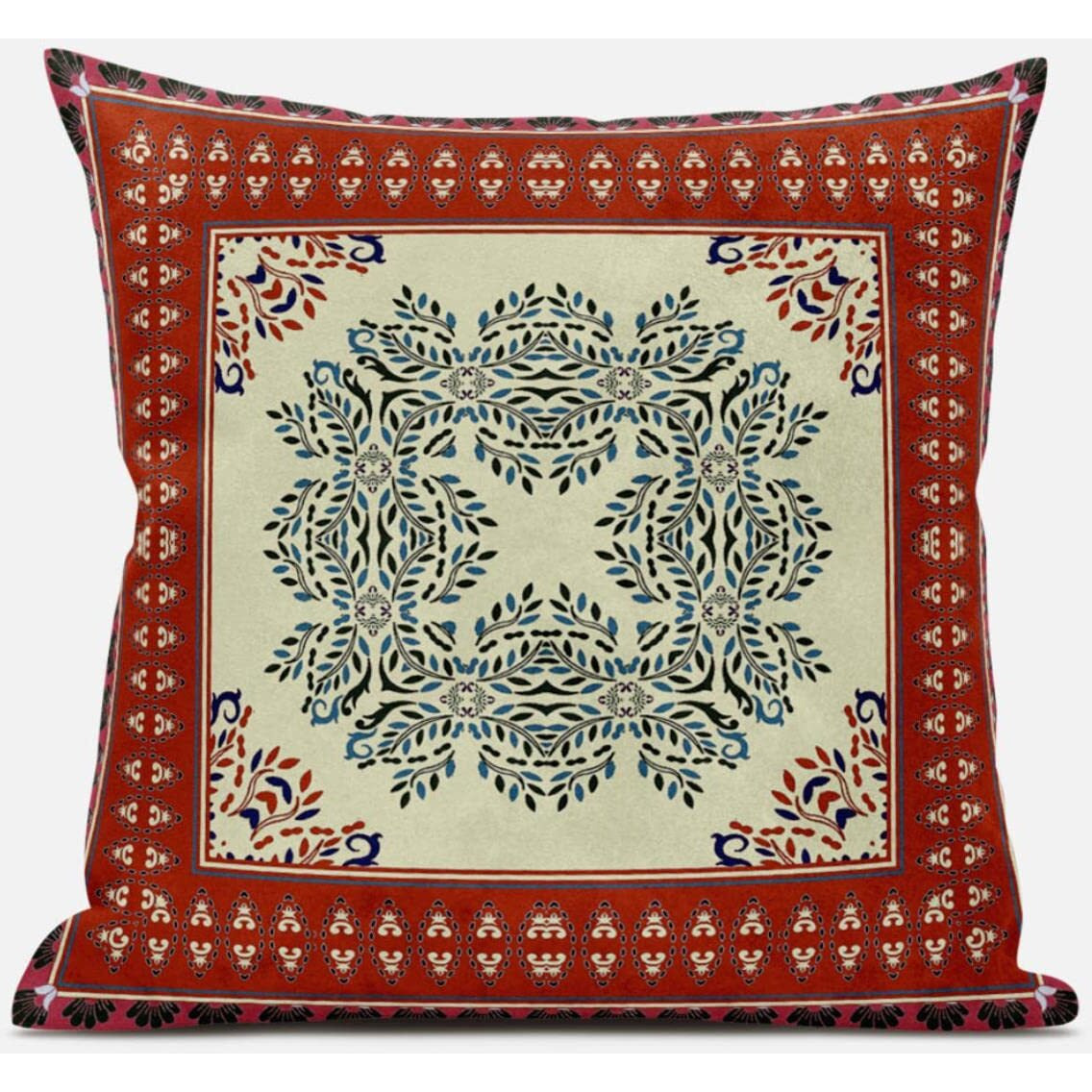 Amrita Sen Window Wreath Palace Throw Pillow with Removable Cover in Pink Indigo 20x20