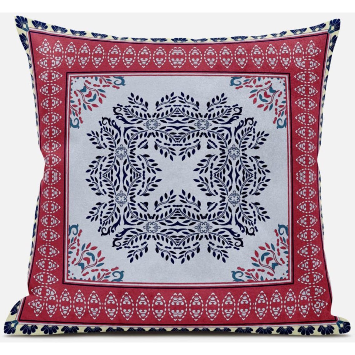 Amrita Sen Window Wreath Palace Throw Pillow with Removable Cover in Muted Magenta Gold 20x20