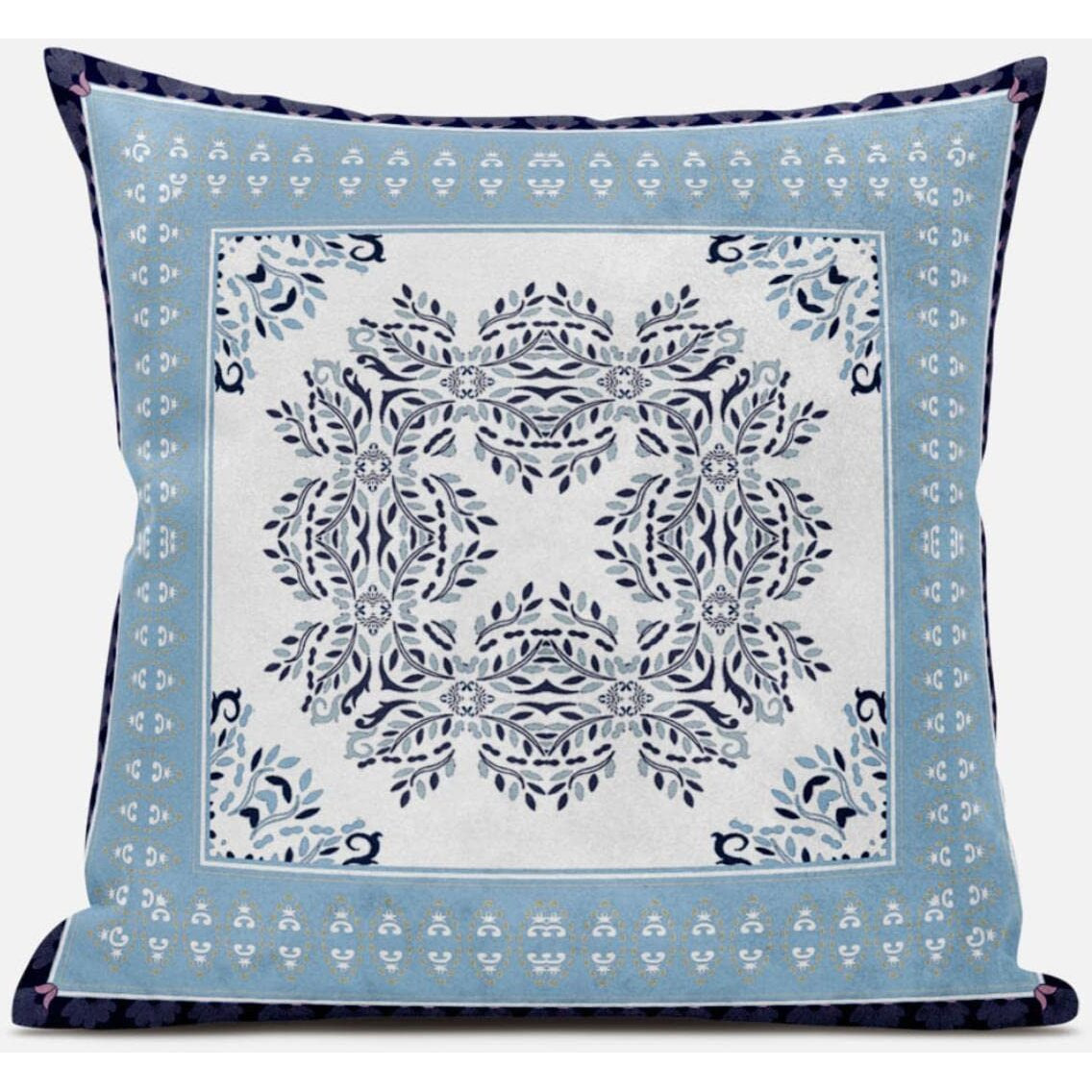Amrita Sen Window Wreath Palace Throw Pillow with Removable Cover in Cream Hot Pink 20x20
