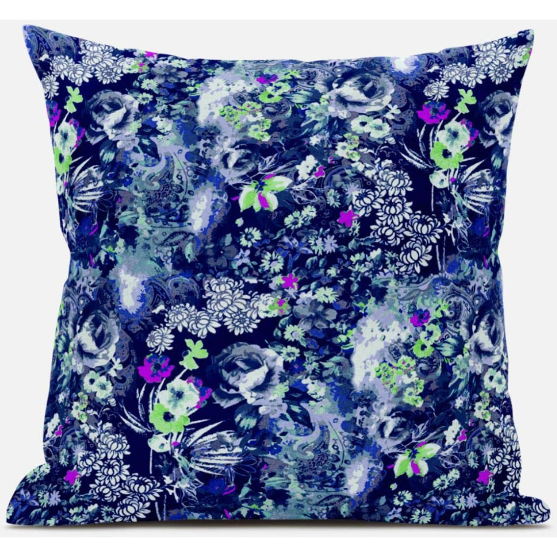 Amrita Sen Sea Garden Rose Throw Pillow with Removable Cover in Red 16x16