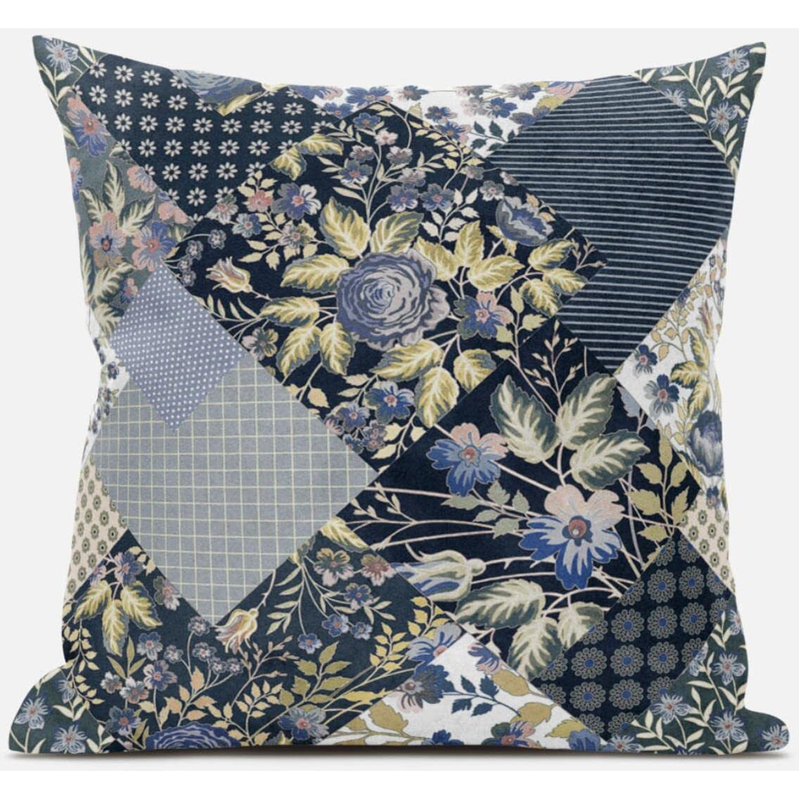 Amrita Sen Arizona Floral Patches Throw Pillow with Removable Cover in Orange 20x20
