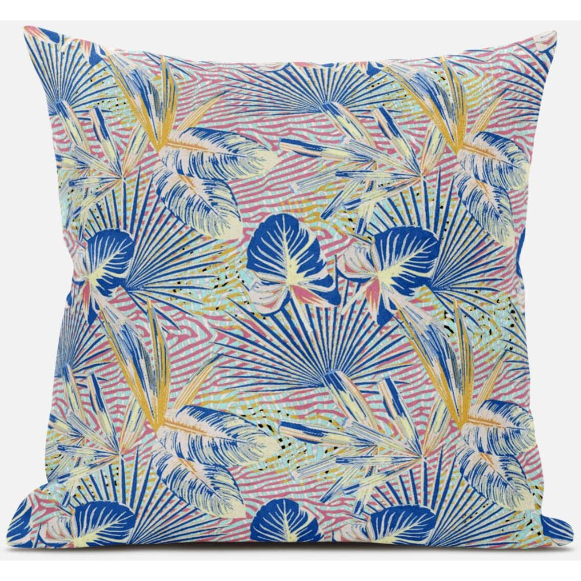 Amrita Sen Plant Illusion Throw Pillow with Removable Cover in Green Gray Black 18x18