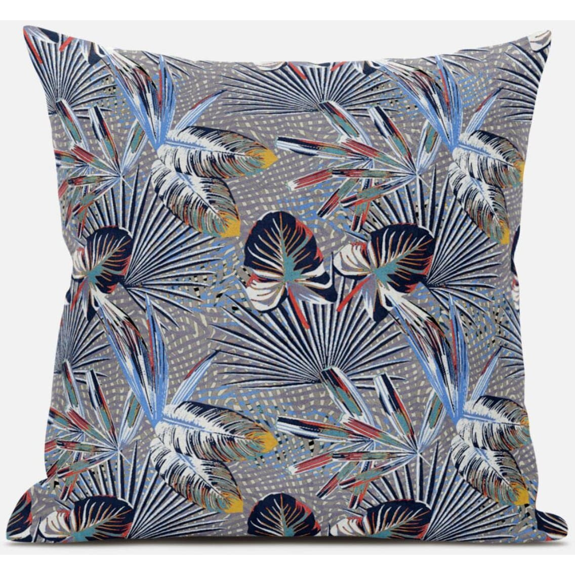 Amrita Sen Plant Illusion Throw Pillow with Removable Cover in Gray Cream 20x20