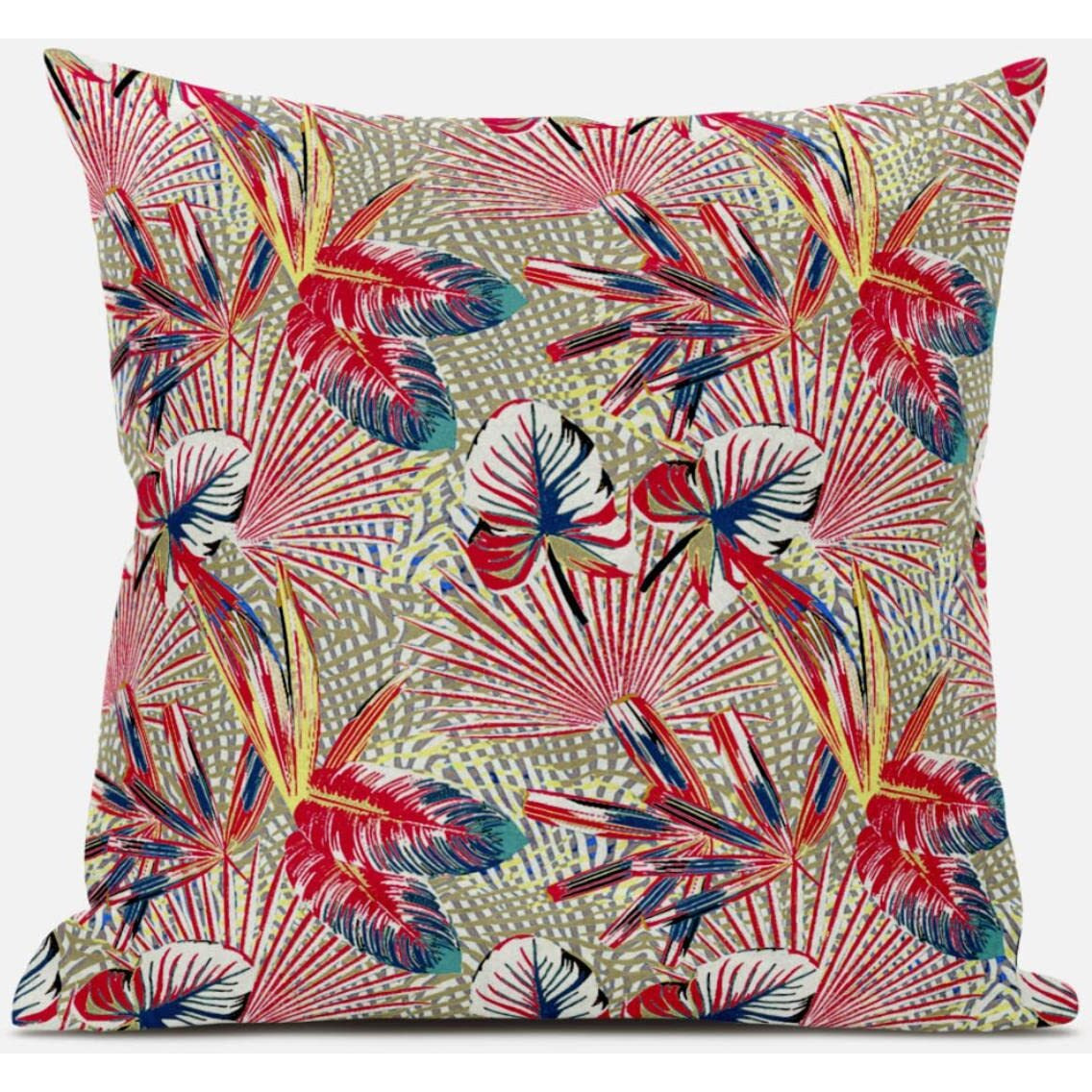 Amrita Sen Plant Illusion Throw Pillow with Removable Cover in Black Blue 18x18