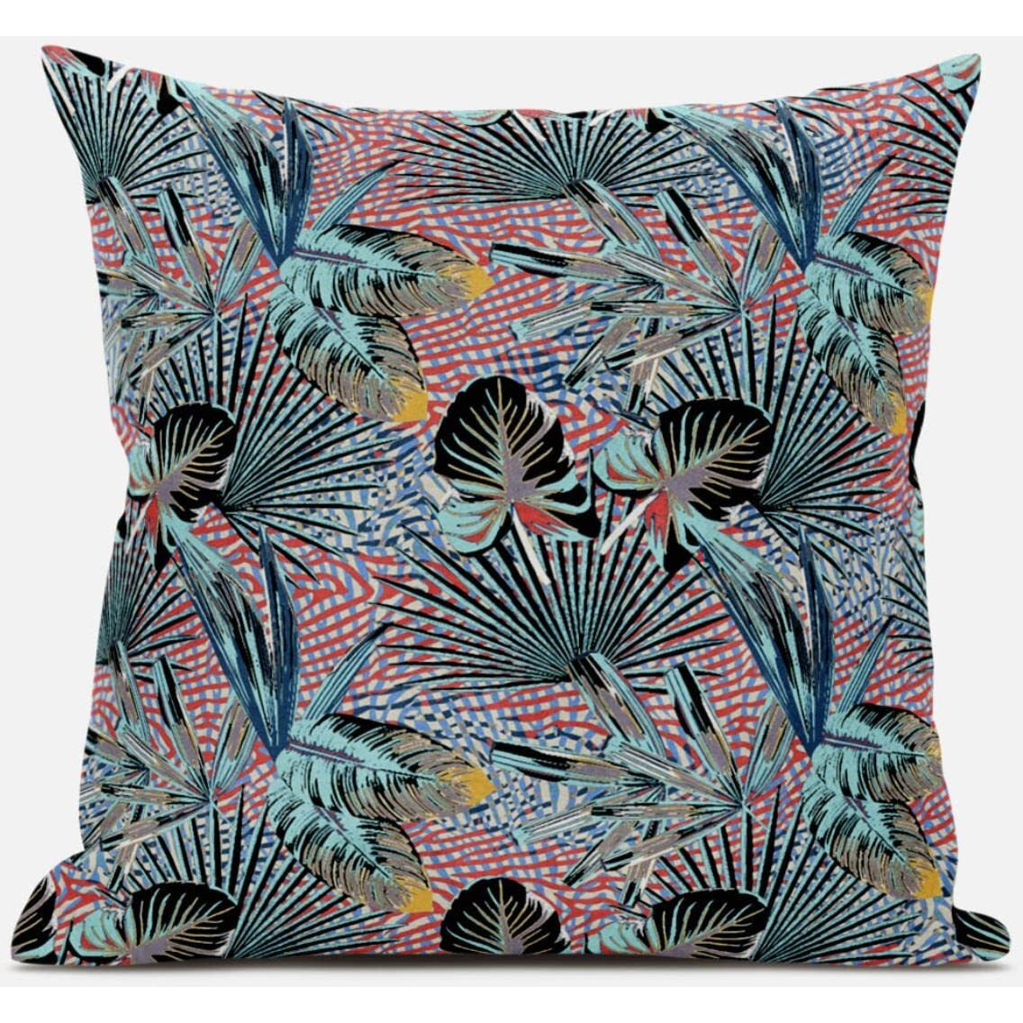 Amrita Sen Plant Illusion Throw Pillow with Removable Cover in Gold Cream 20x20