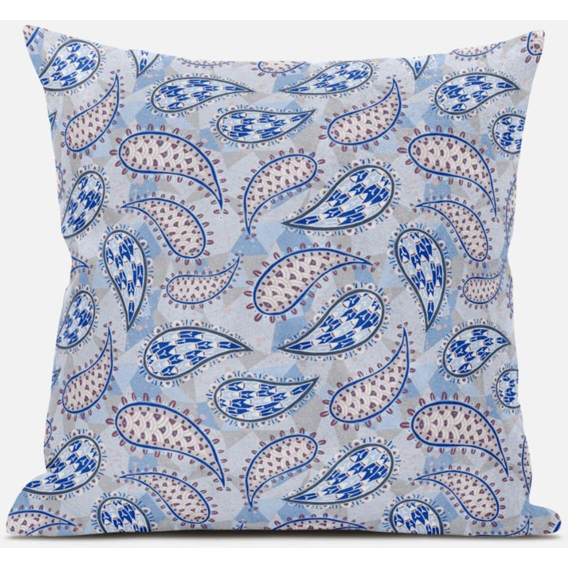 Amrita Sen Paisley on Abstract Throw Pillow with Removable Cover in Peach Cream Black 20x20