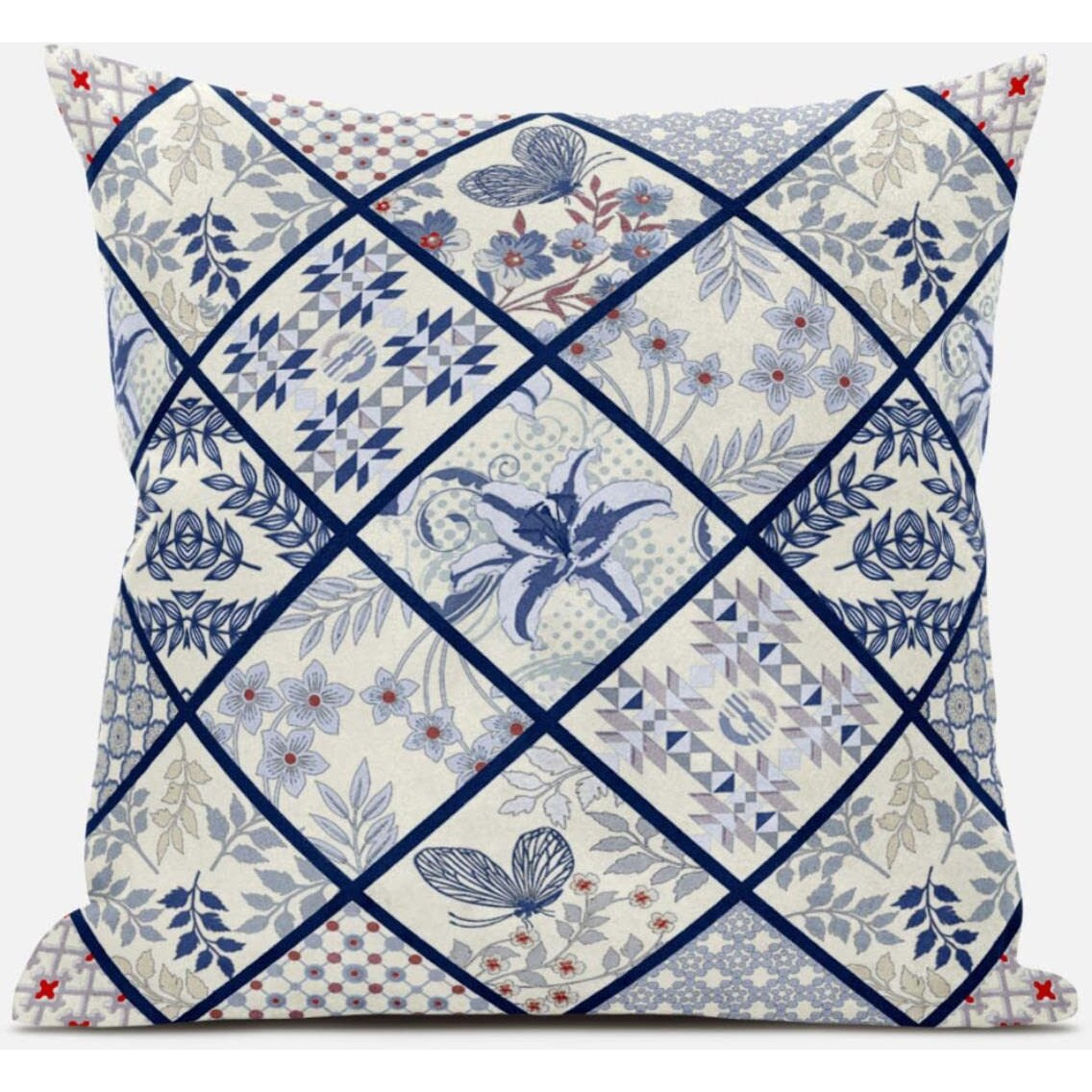 Amrita Sen Fall Patch Snowflowers Throw Pillow with Removable Cover in Gold Cream Peach 18x18
