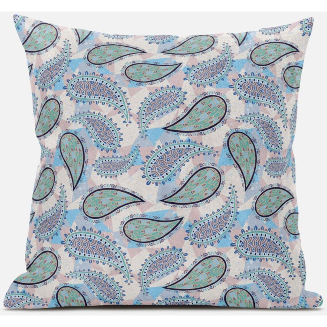 Amrita Sen Paisley on Abstract Throw Pillow with Removable Cover in Peach Pink 20x20