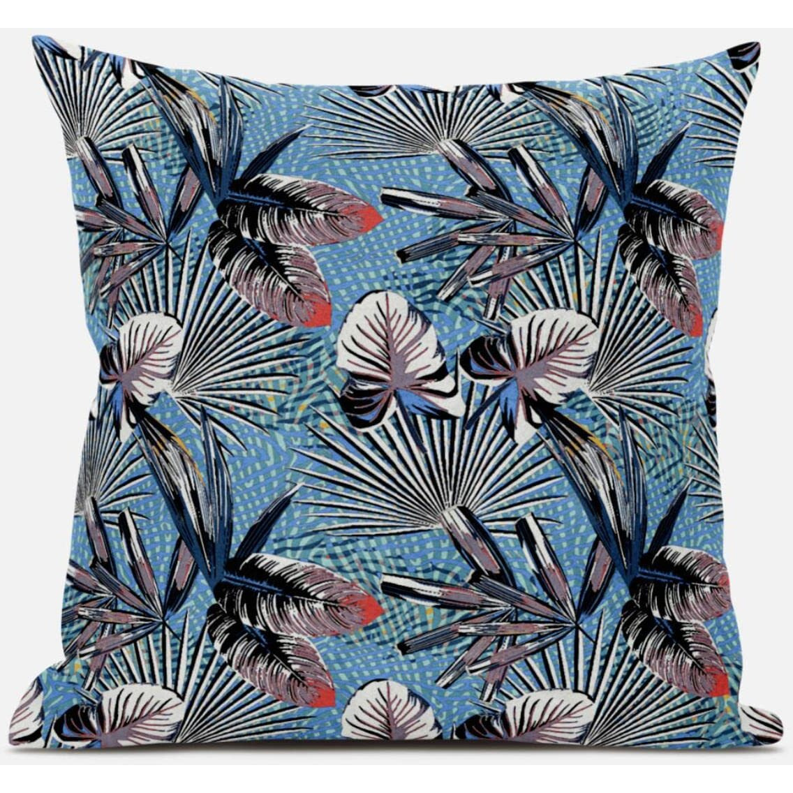Amrita Sen Plant Illusion Throw Pillow with Removable Cover in Gray Pink White 20x20