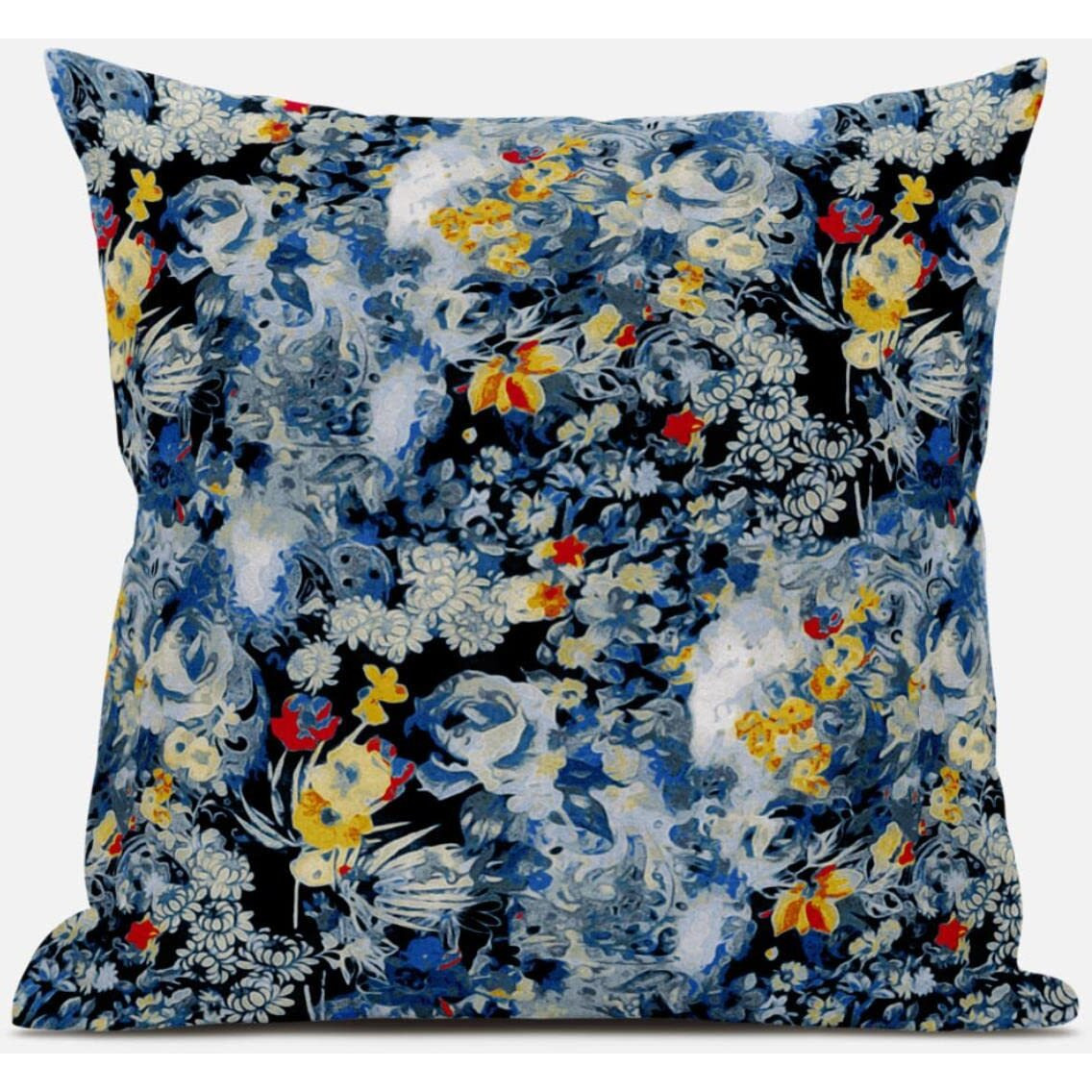 Amrita Sen Sea Garden Rose Throw Pillow with Removable Cover in Purple Pink 18x18