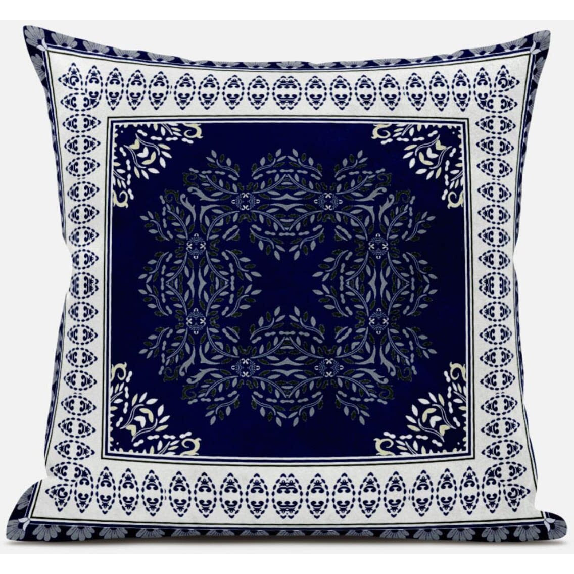 Amrita Sen Window Wreath Palace Throw Pillow with Removable Cover in Muted Magenta Cream 16x16