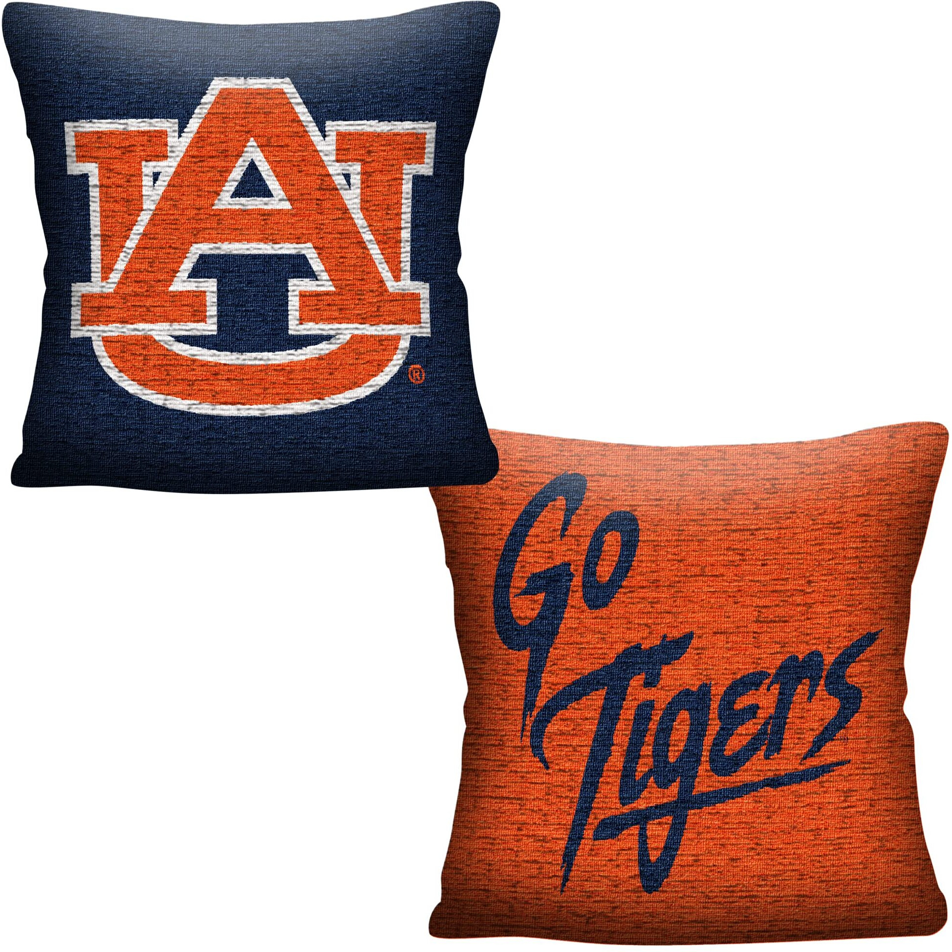 The Northwest Company NCAA Auburn Tigers Double Sided Woven Jacquard Pillow, 20" x 20", Invert