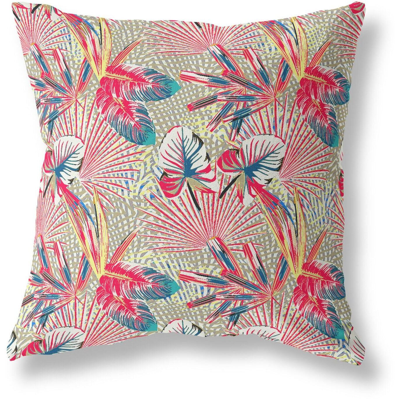 Amrita Sen Plant Illusion Indoor/Outdoor Pillow in Red Gold 26x26
