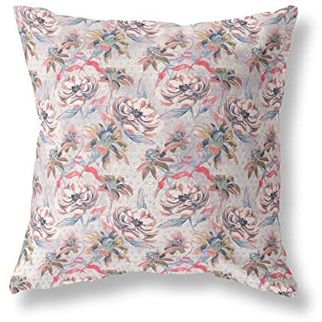 Amrita Sen Roses Sprayed Stars Indoor/Outdoor Pillow in Purple Pink 16x16