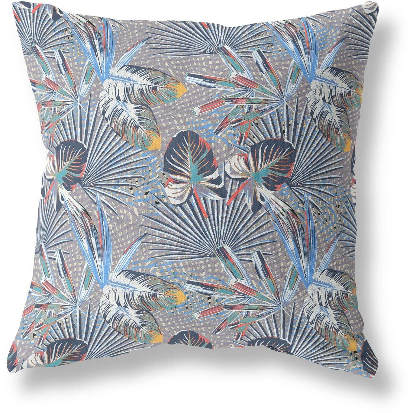 Amrita Sen Plant Illusion Indoor/Outdoor Pillow in Indigo Gray 26x26