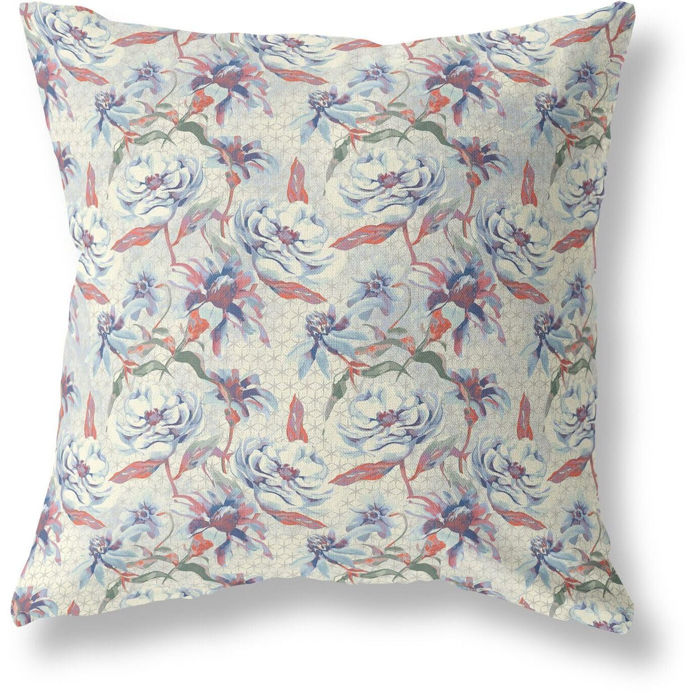Amrita Sen Roses Sprayed Stars Indoor/Outdoor Pillow in Orange Yellow 16x16