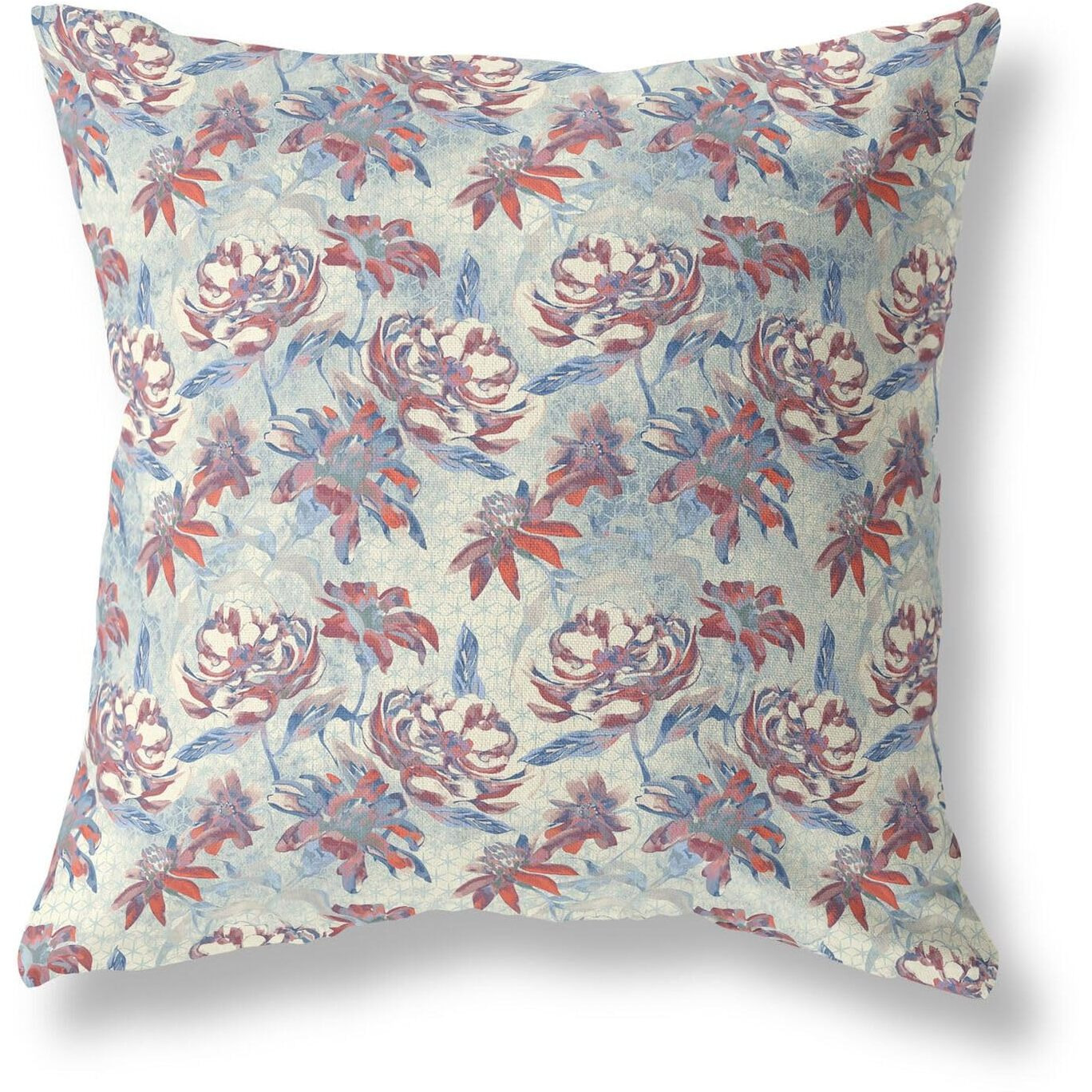 Amrita Sen Roses Sprayed Stars Indoor/Outdoor Pillow in Red Green 18x18