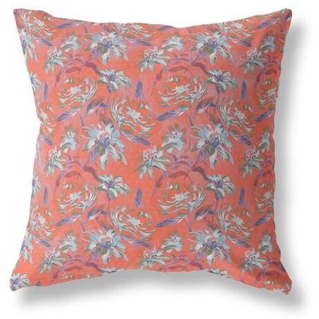 Amrita Sen Roses Sprayed Stars Indoor/Outdoor Pillow in Orange 20x20