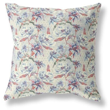 Amrita Sen Roses Sprayed Stars Indoor/Outdoor Pillow in Orange Yellow 20x20