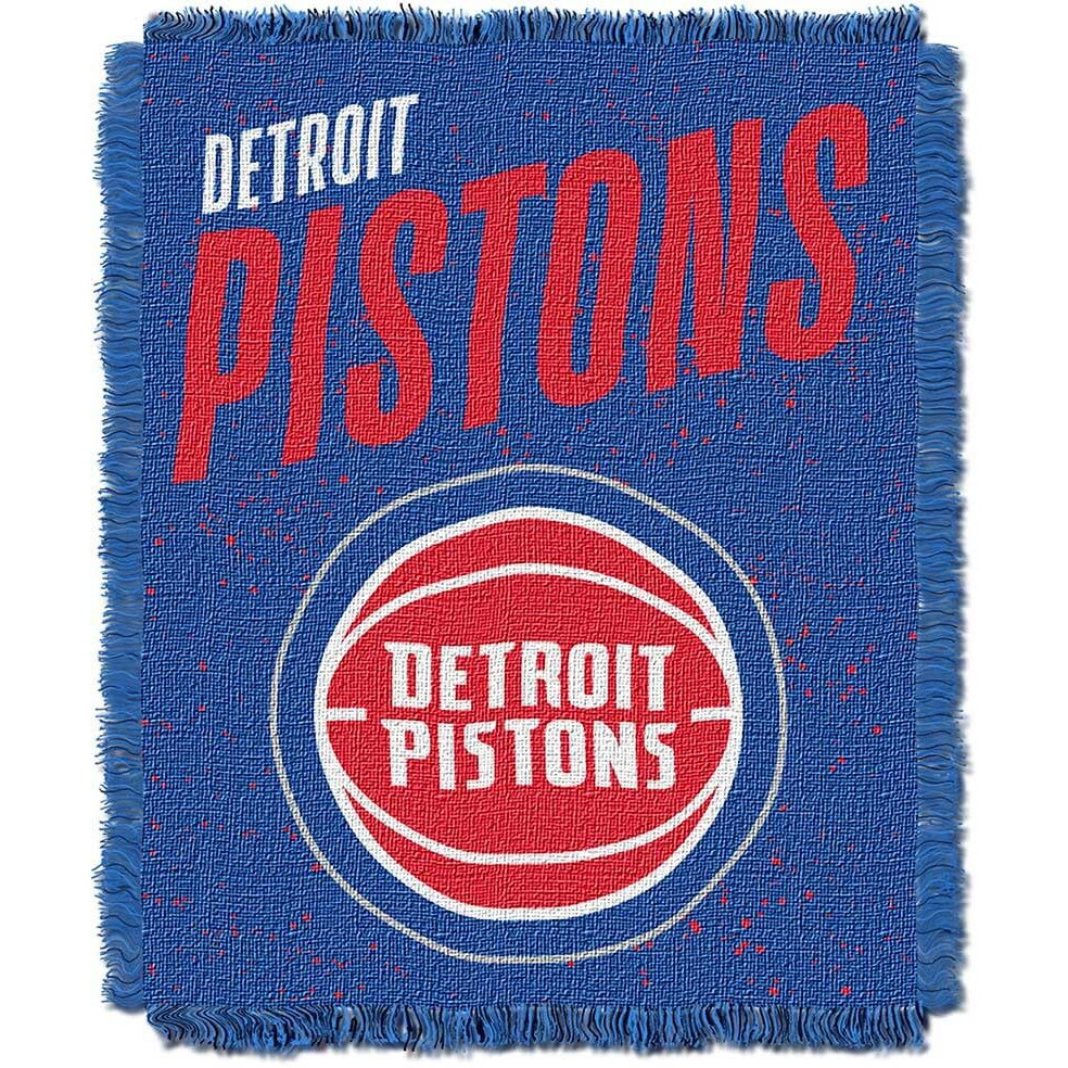 Pistons OFFICIAL NBA &quotHeadliner" Woven Jacquard Throw Blanket