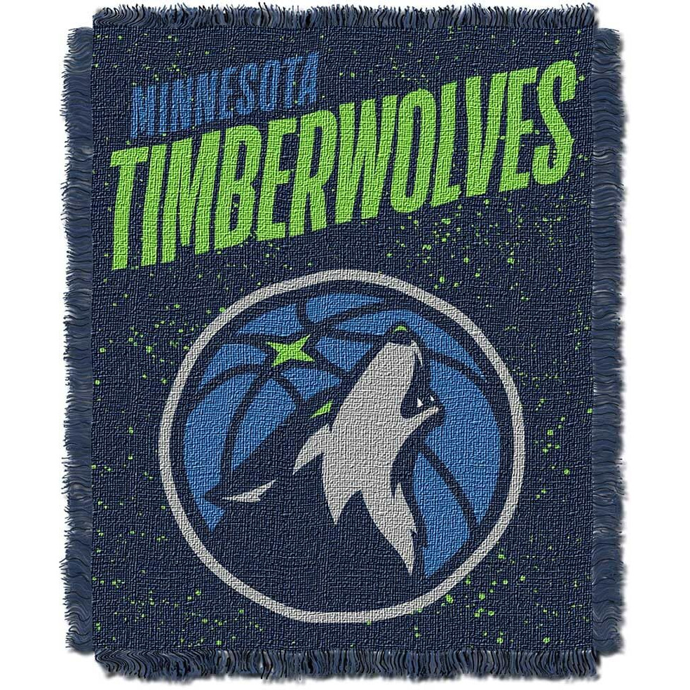 Timberwolves OFFICIAL NBA &quotHeadliner" Woven Jacquard Throw Blanket