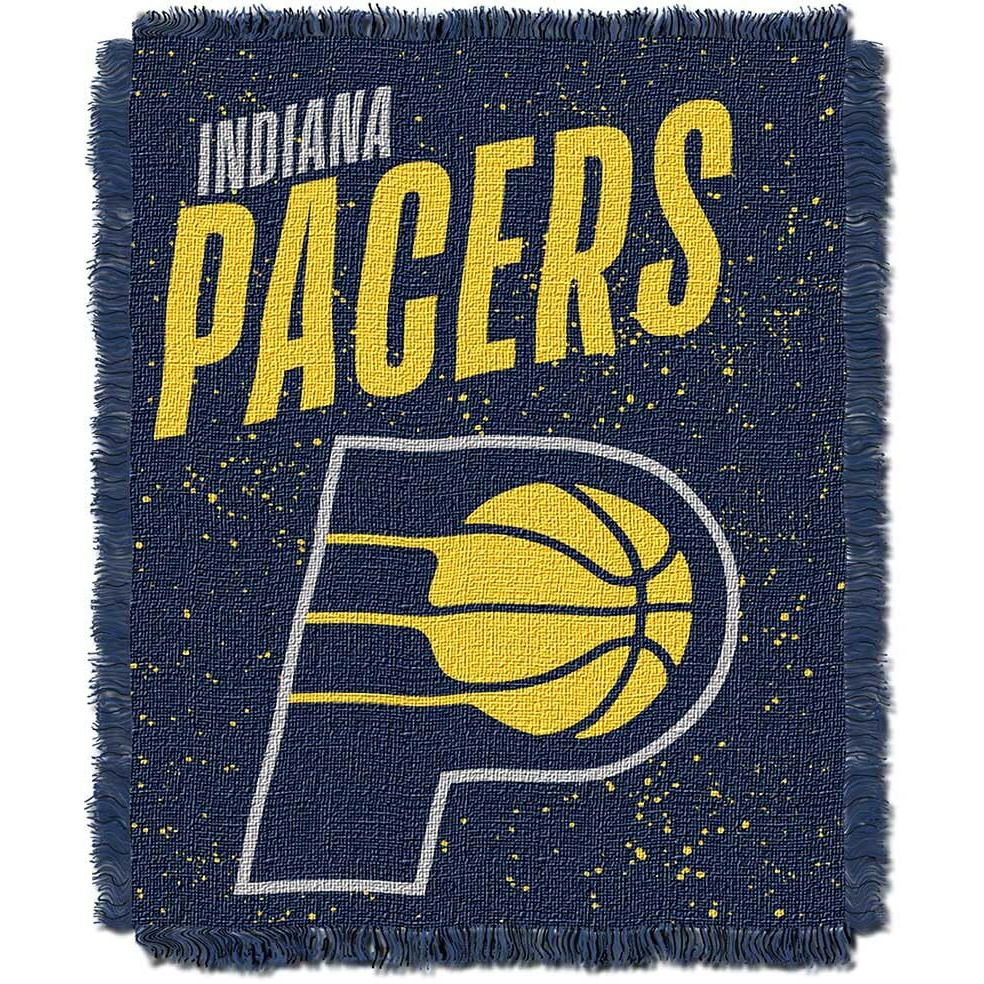 Pacers OFFICIAL NBA &quotHeadliner" Woven Jacquard Throw Blanket