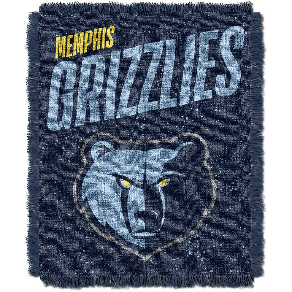 Grizzlies OFFICIAL NBA &quotHeadliner" Woven Jacquard Throw Blanket