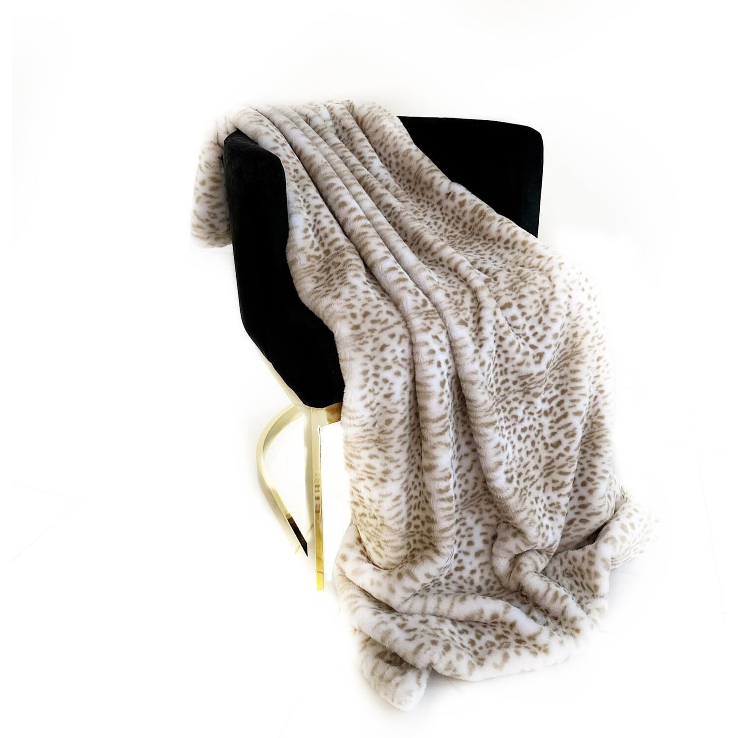 Plutus Brands Brown Taupe Savannah Cat Faux Fur Luxury Throw Blanket