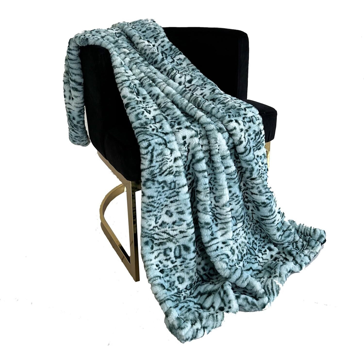 Plutus Brands Green Luxe Lash Faux Fur Luxury Throw Blanket