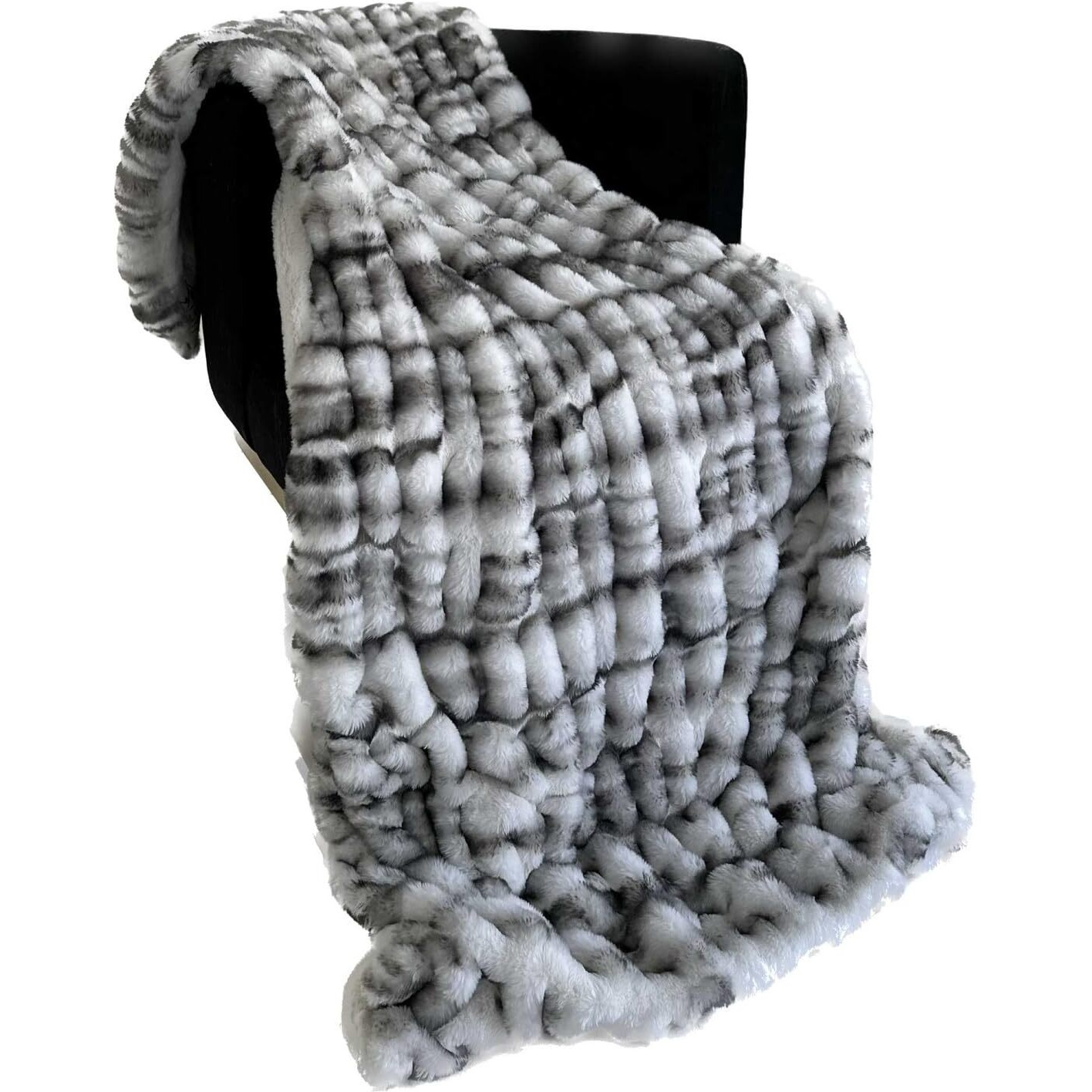 Plutus Brands Off White Sherpa Faux Fur Luxury Throw Blanket
