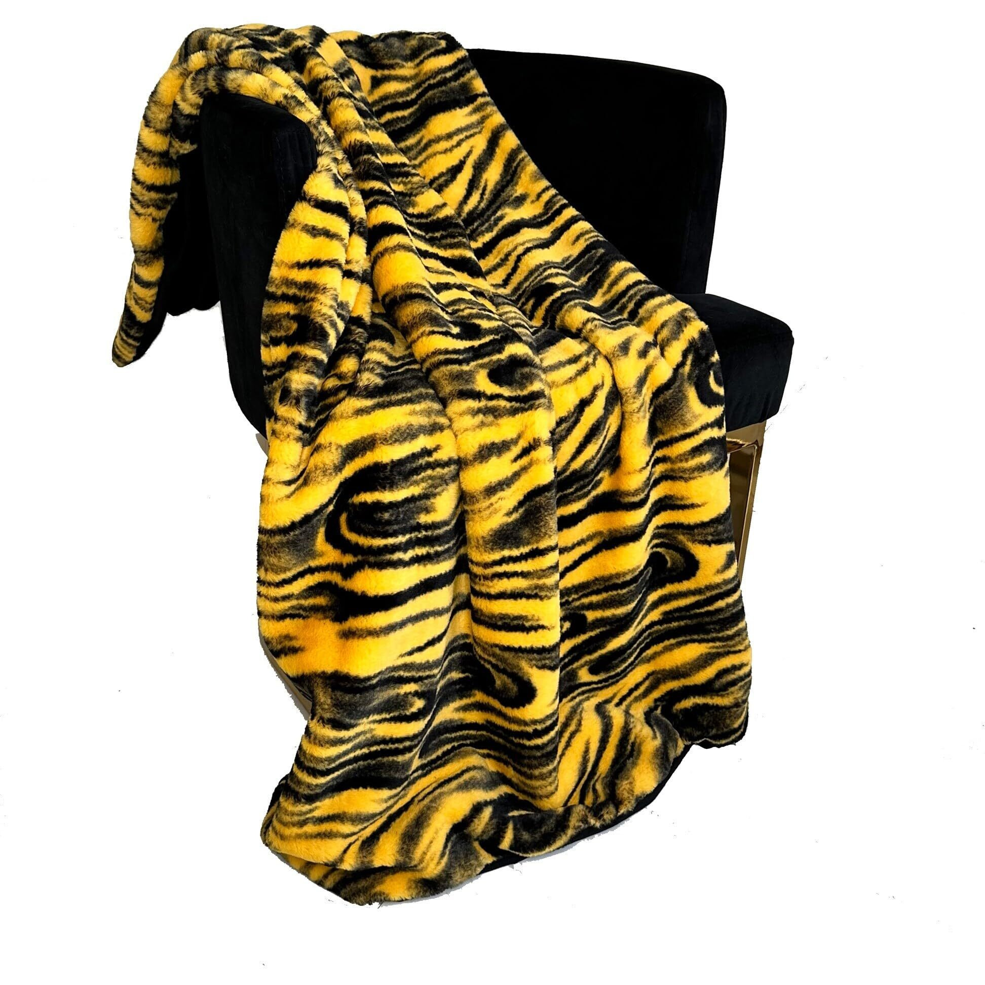 Plutus Brands Yellow Galaxy Faux Fur Luxury Throw Blanket