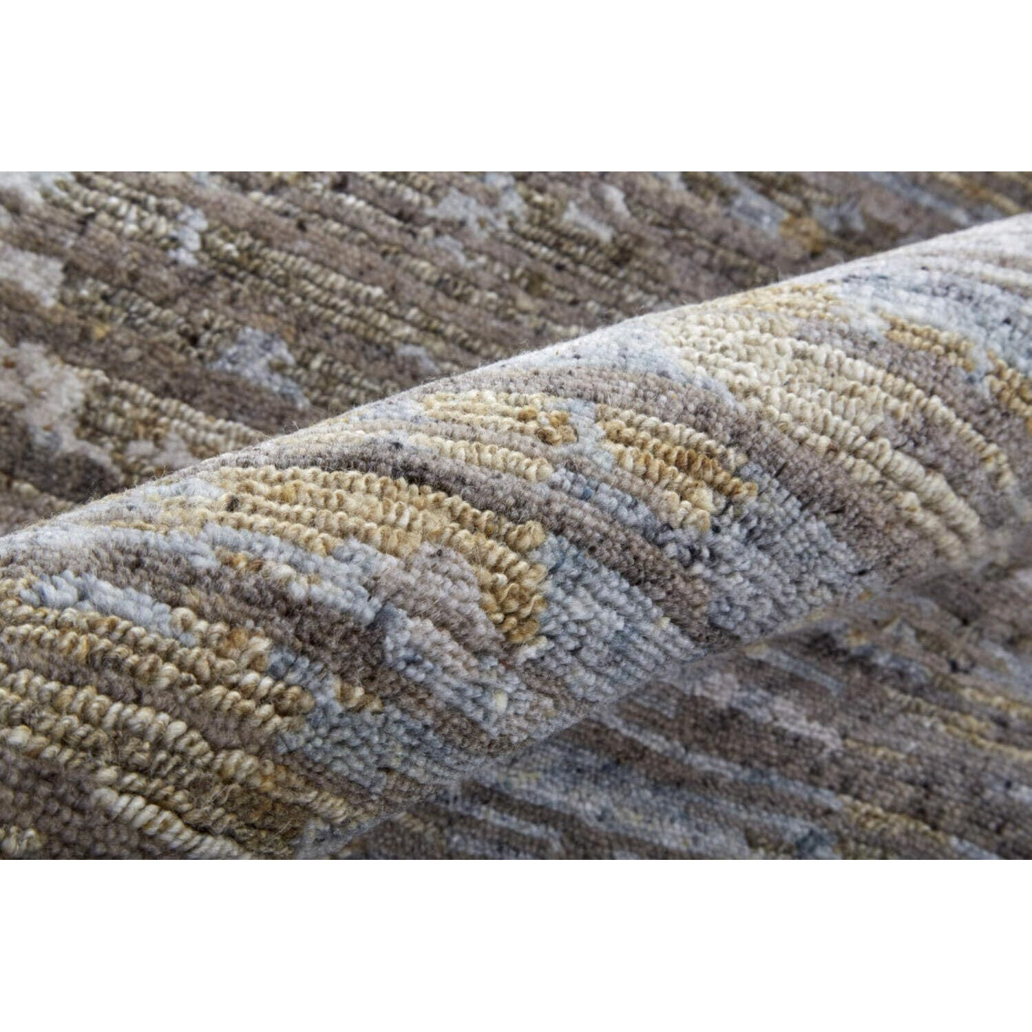 HomeRoots 513342 5 x 8 ft. Brown & Gray Wool Abstract Hand Knotted Rectangle Area Rug