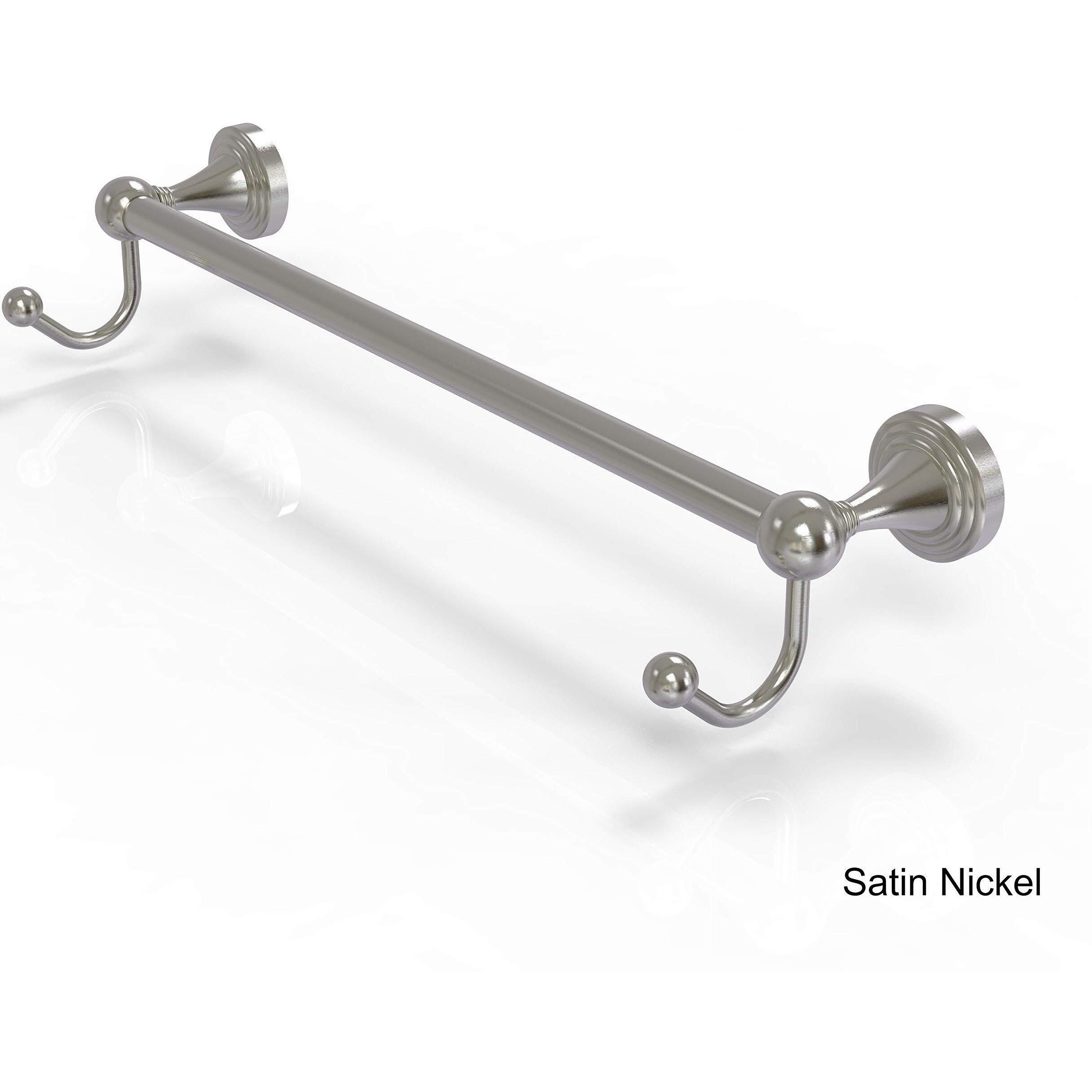 Allied Brass SG-41-18-HK Sag Harbor Collection 18 Inch Integrated Hooks Towel Bar, 18", Satin Nickel