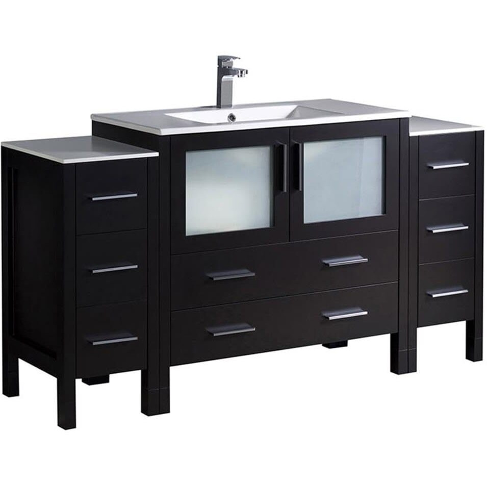 Fresca Torino 60" Espresso Modern Bathroom Cabinets w/Integrated Sink