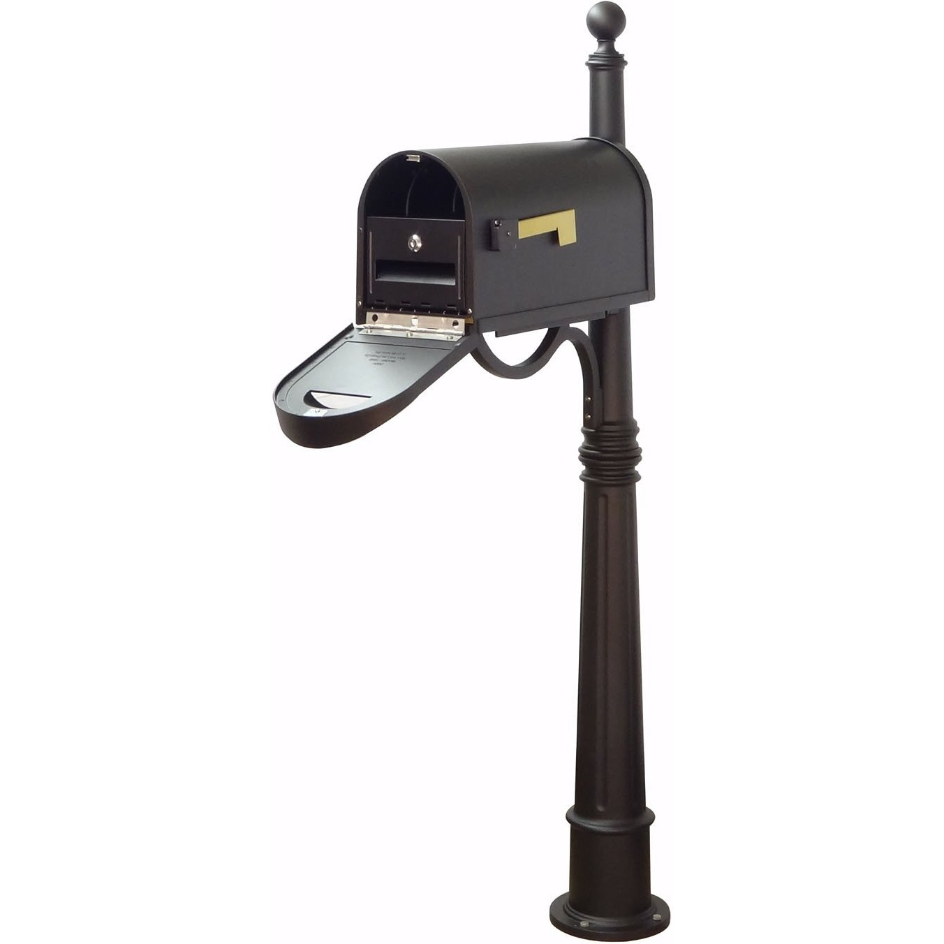 Special Lite Products Classic Curbside Mailbox with Locking Insert and Ashland Mailbox Post