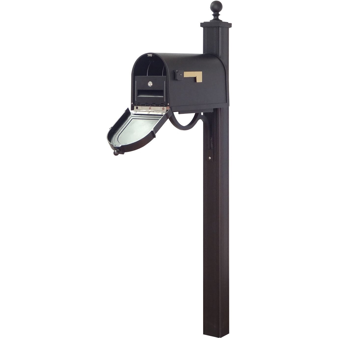 Special Lite Products Berkshire Curbside Mailbox with Locking Insert and Springfield Mailbox Post