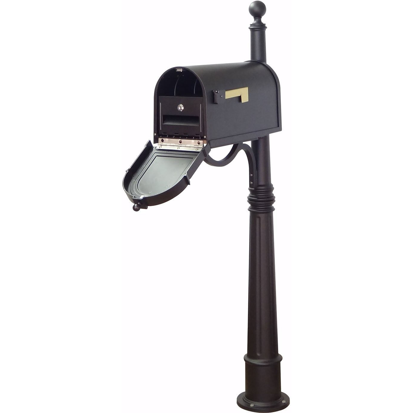 Special Lite Products Berkshire Curbside Mailbox with Locking Insert and Ashland Mailbox Post
