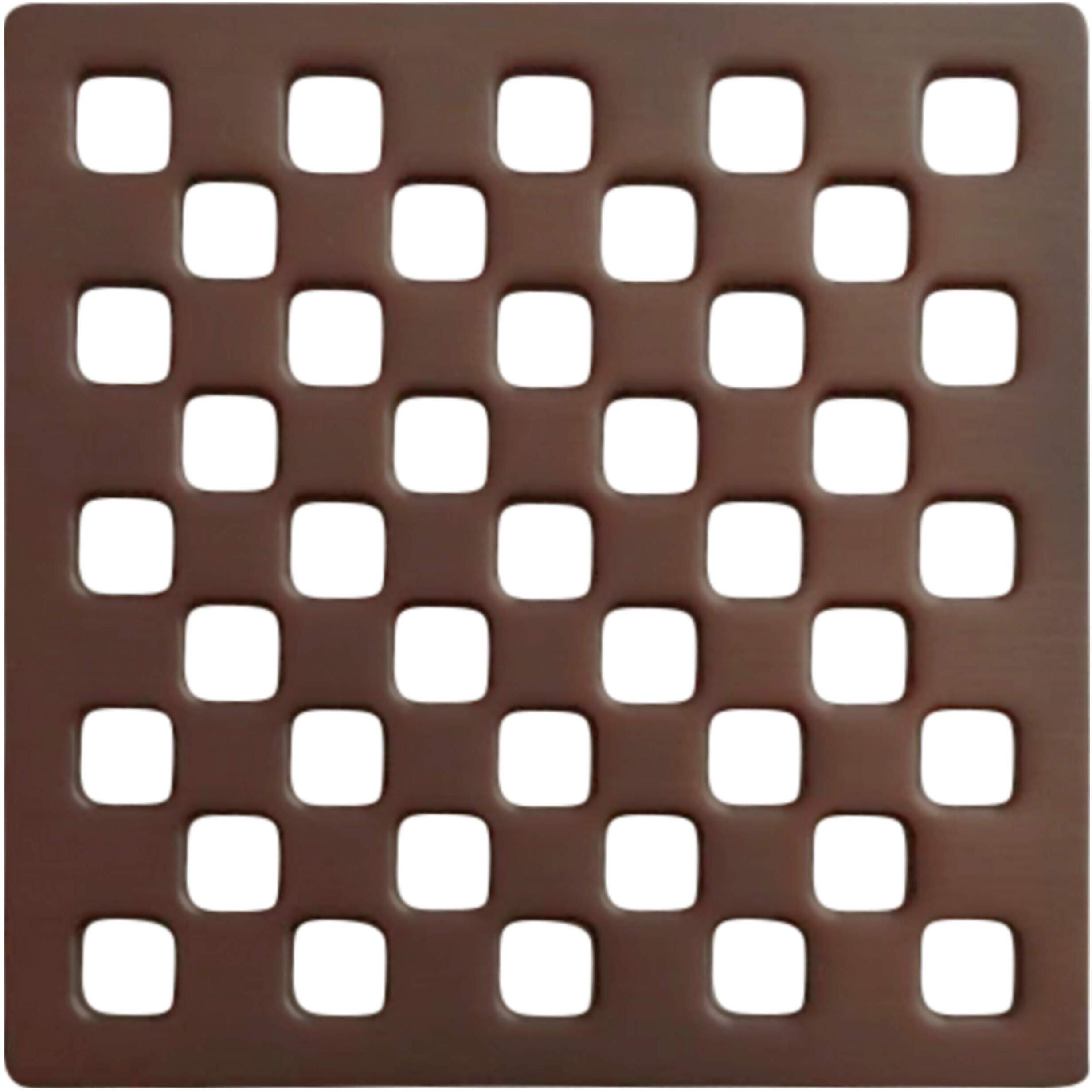 OASI 3.75 Inch Premium Stainless Steel Grate for 4 Inch Drain - Milano - Oil Rubbed Bronze Designer Custom Grates Metal Drain Cover Plate
