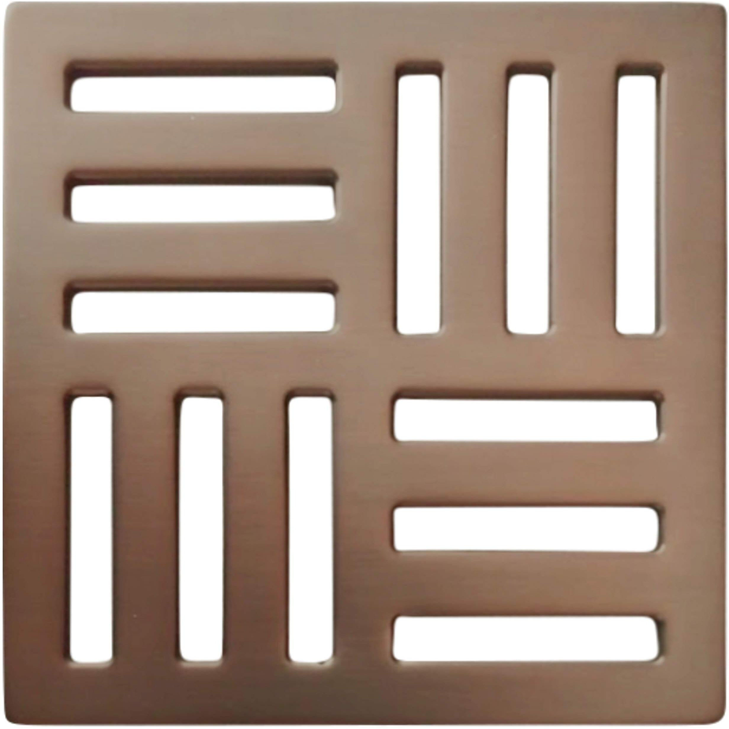 OASI 3.75 Inch Premium Stainless Steel Grate for 4 Inch Drain - Contempo - Oil Rubbed Bronze Designer Custom Grates Metal Drain Cover Plate