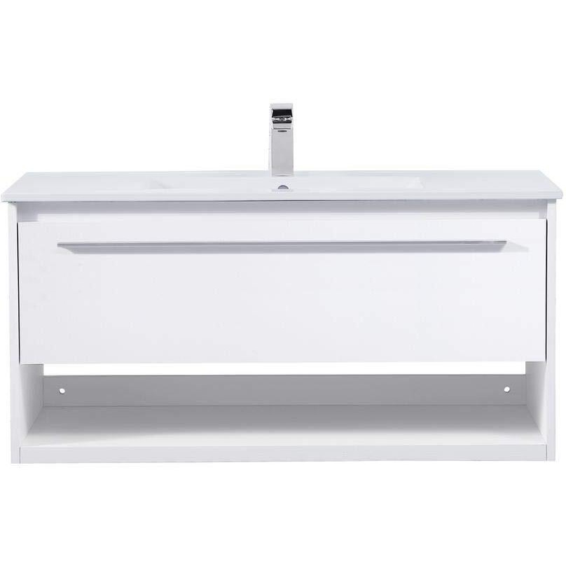 Elegant Decor 40 inch Single Bathroom Floating Vanity in White