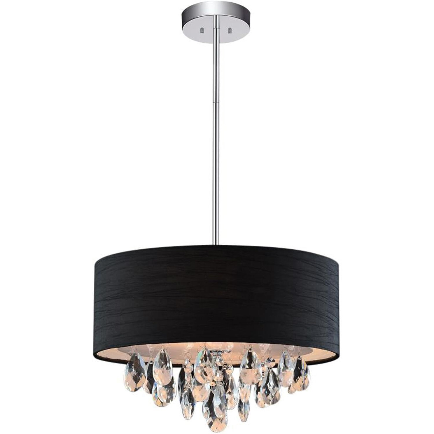 CWI Lighting Dash 3 Light Drum Shade Chandelier with Chrome Finish Fom