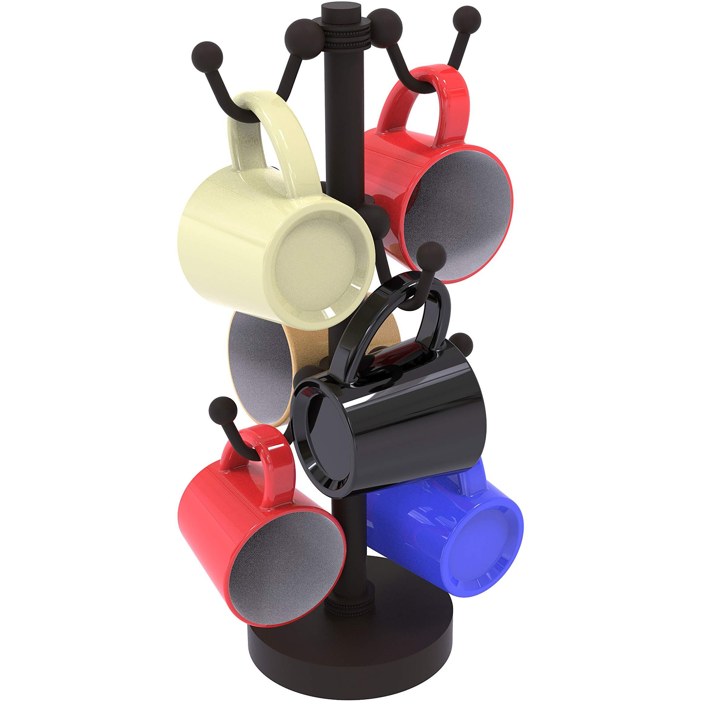 Allied Brass Countertop 6 Dotted Detail Coffee Mug Holder, Oil Rubbed Bronze