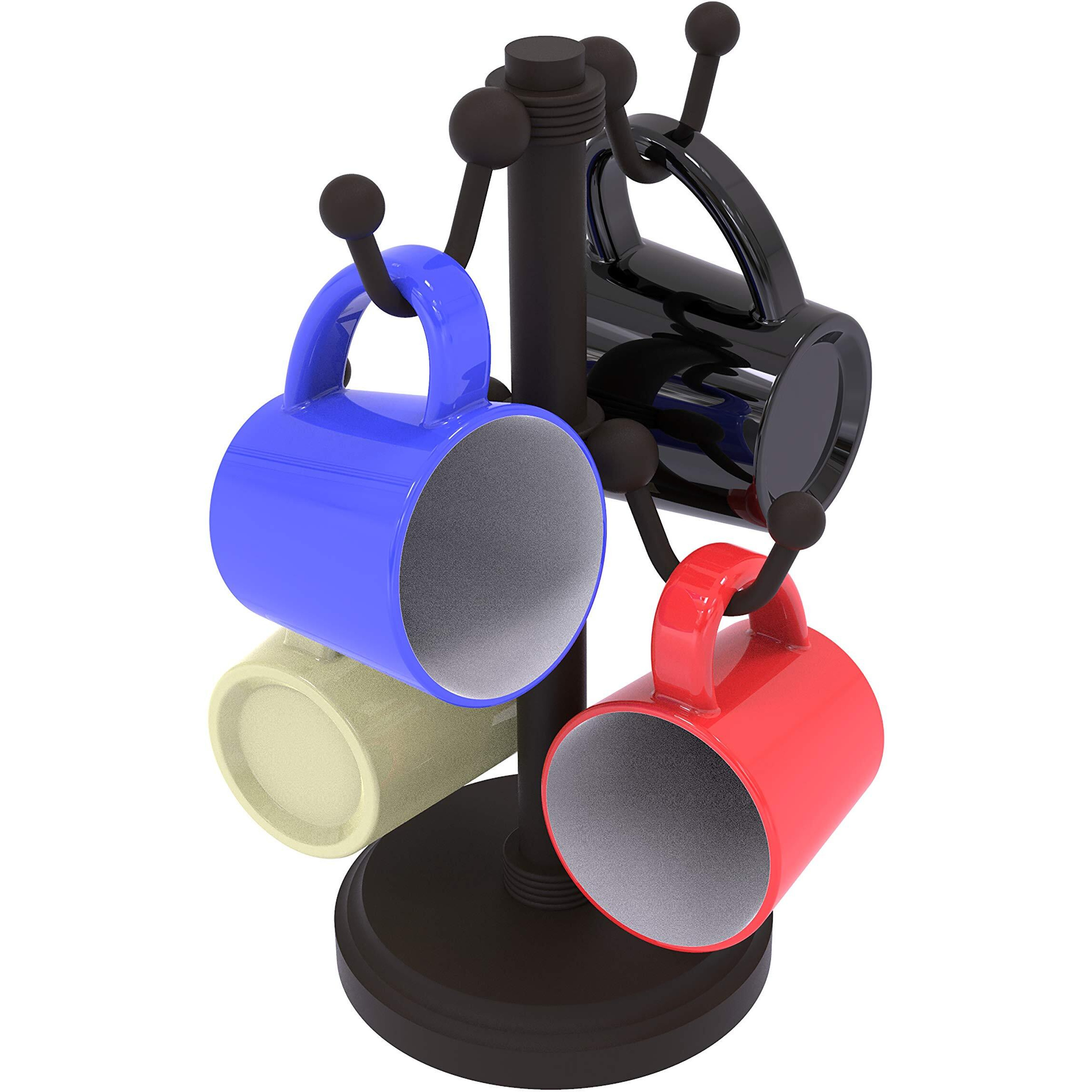 Allied Brass Countertop 4 Groovy Detail Coffee Mug Holder, Oil Rubbed Bronze