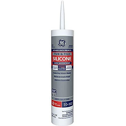GE Tub & Tile White Silicone 1 Tub and Tile Caulk Sealant 10.1 oz. - Case of 12