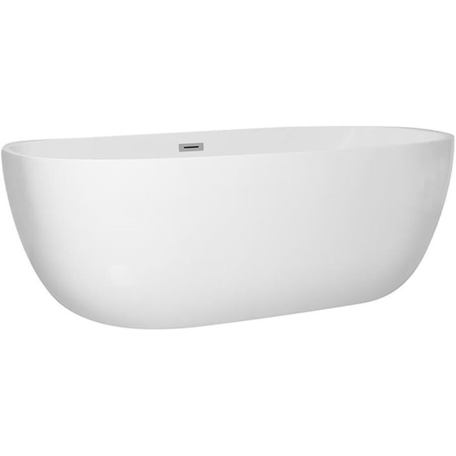 Elegant Decor Indoor Modern 70 inch soaking roll top bathtub in glossy white - 70x33.5x24