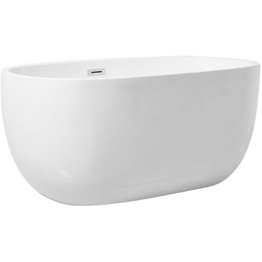 Elegant Decor Indoor Modern 54 inch soaking roll top bathtub in glossy white - 54x29x23