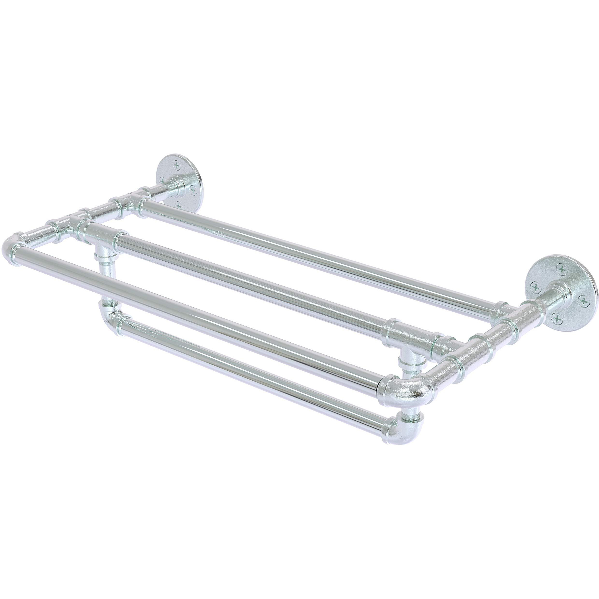 Pipeline Collection 36 Inch Wall Mounted Towel Shelf with Towel Bar