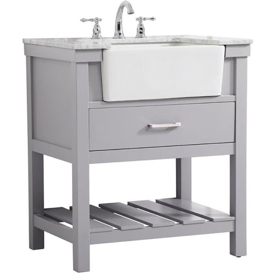 Elegant Decor Clement 30" Aluminum MDF Single Bathroom Vanity in Gray
